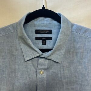 Banana Republic Men's Linen/Cotton Short Sleeve Shirt